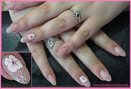 káh csillámporral és akril virág